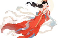 古风嫦娥仙子插画PNG素材