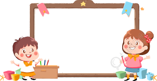 黑板卡通边框学生持学习工具PNG素材