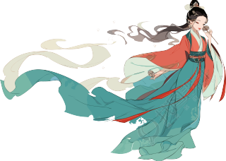 古风嫦娥仙子握玉兔飞向月球