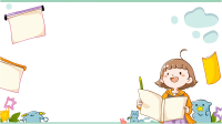 手拿书本的小女孩卡通边框元素