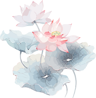 粉蓝色莲花素材