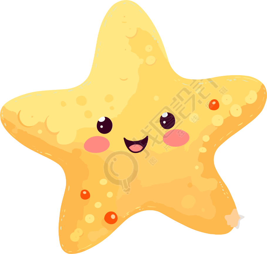 可爱粉色海星动画插画设计素材