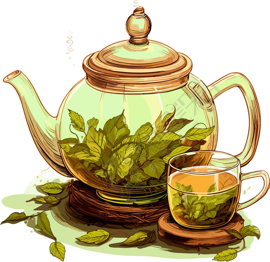 白色雏菊花茶壶自然与人工元素