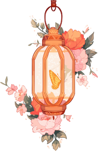 手绘花灯笼可商用插画