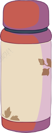 手绘平面风格热水杯插画