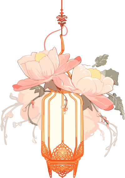 手绘插画素材花灯PNG