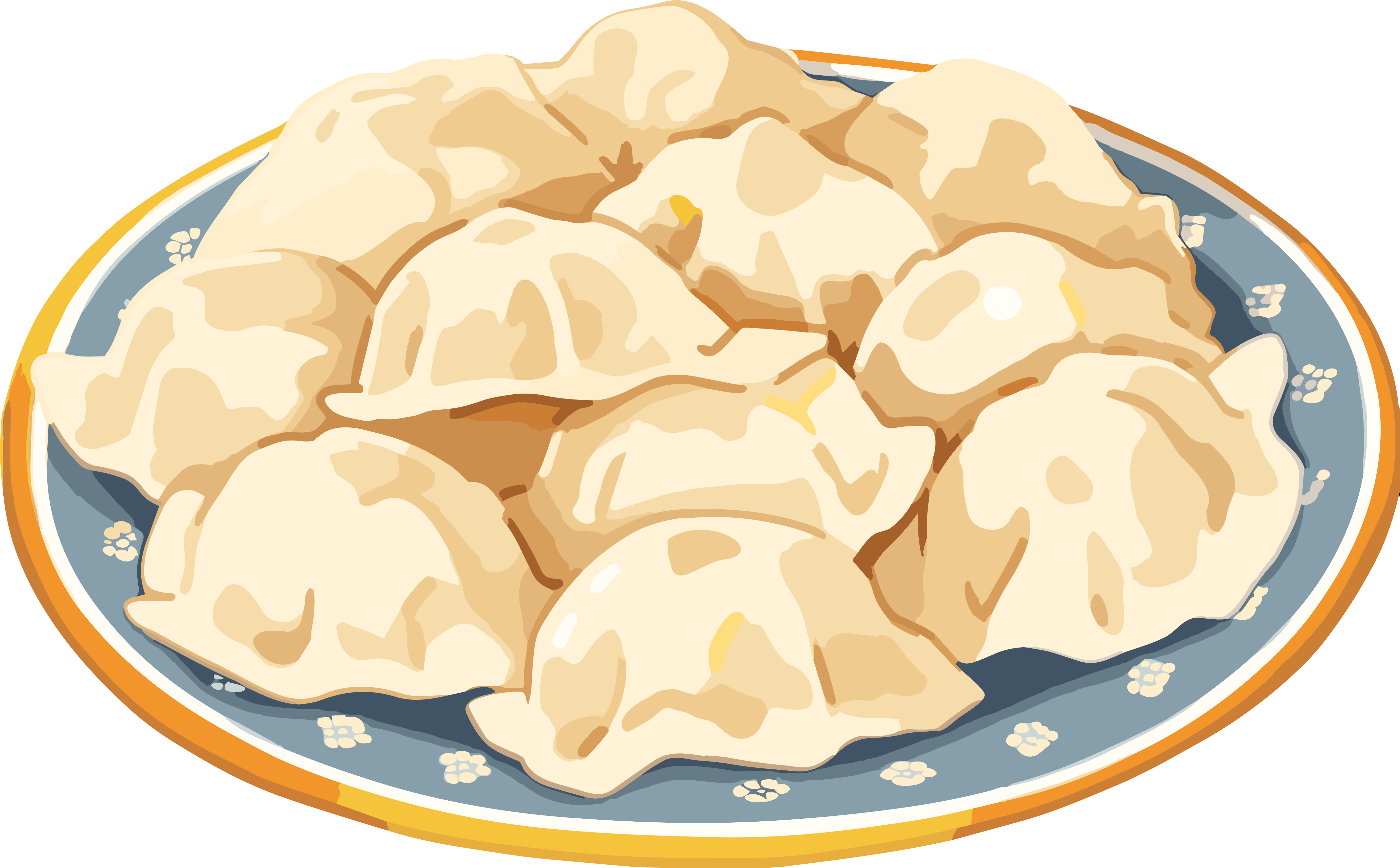 手绘扁平风格饺子插画