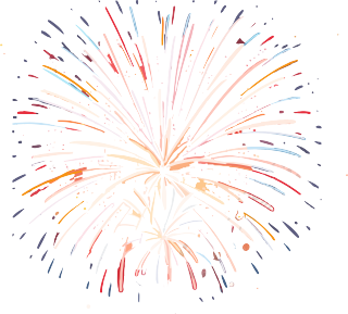五颜六色的烟花透明背景元素