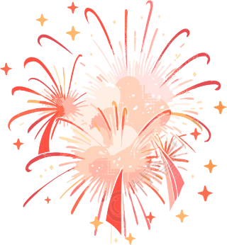 绚烂的烟花扁平风格插画