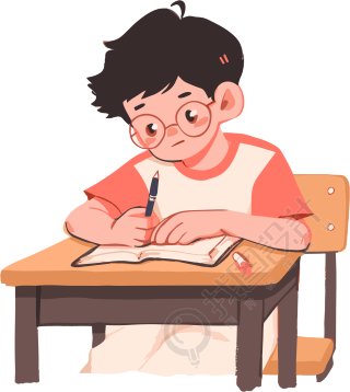 学生学习教育插画商用素材