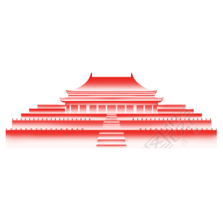 手绘北京天安门国庆节PNG元素