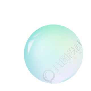 透明气泡折射五彩光线插画素材