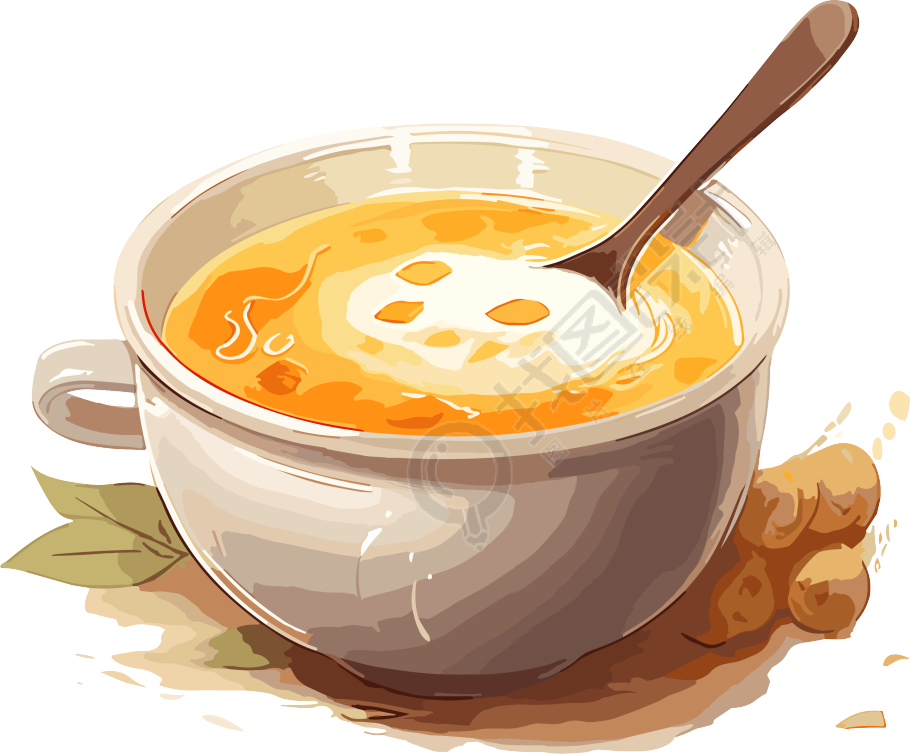 可商用透明背景美味汤插画素材