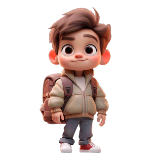 3D人物卡通电影角色背包素材