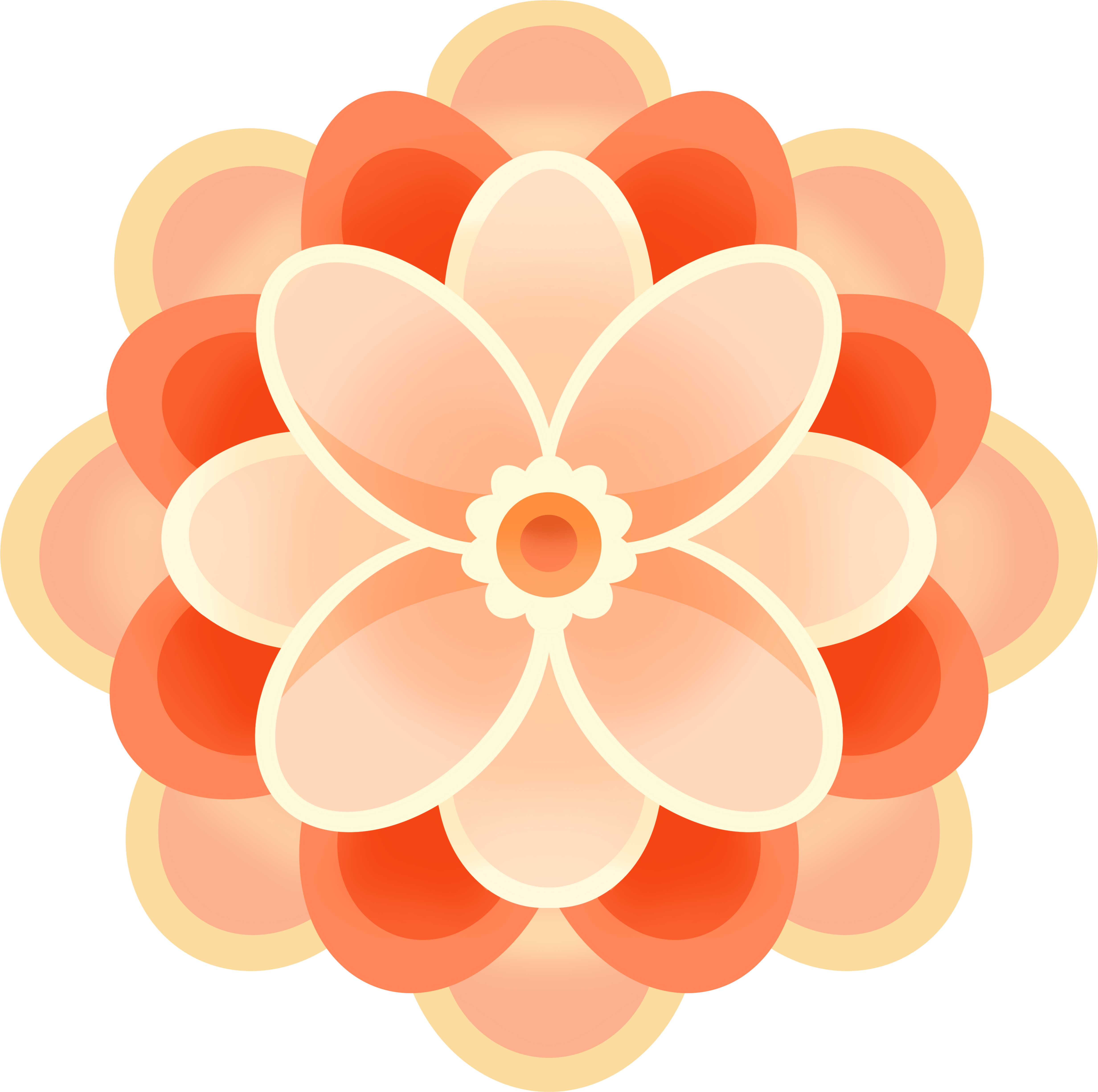 装饰用的渐变花朵透明背景插画