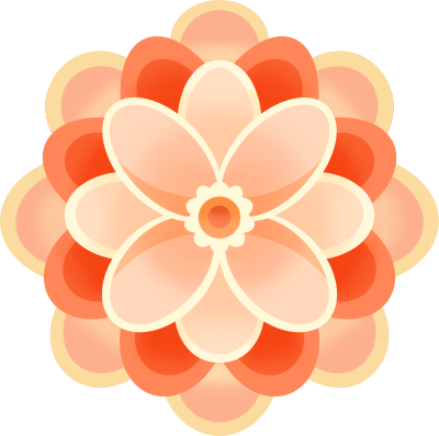 装饰用的渐变花朵透明背景插画