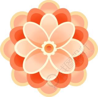 装饰用的渐变花朵透明背景插画