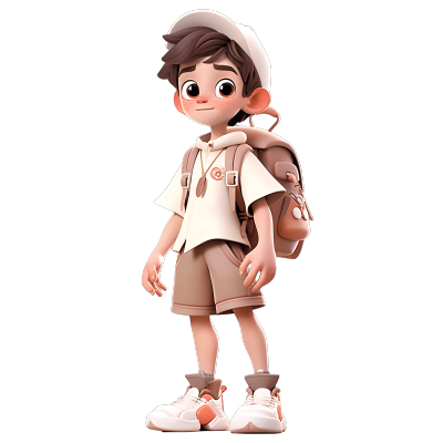 卡通背包儿童3D模型插图