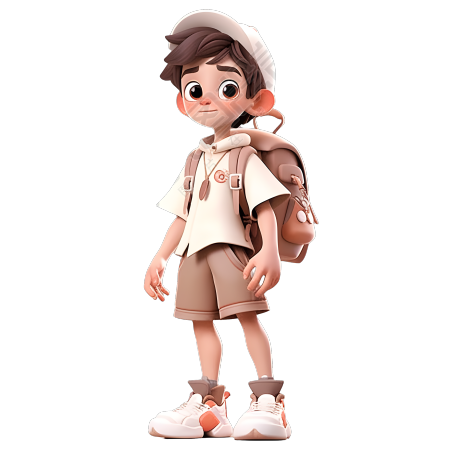 卡通背包儿童3D模型插图