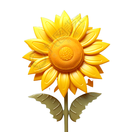 太阳花3D插画透明背景元素
