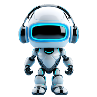 青少年玩具3D白色机器人插画