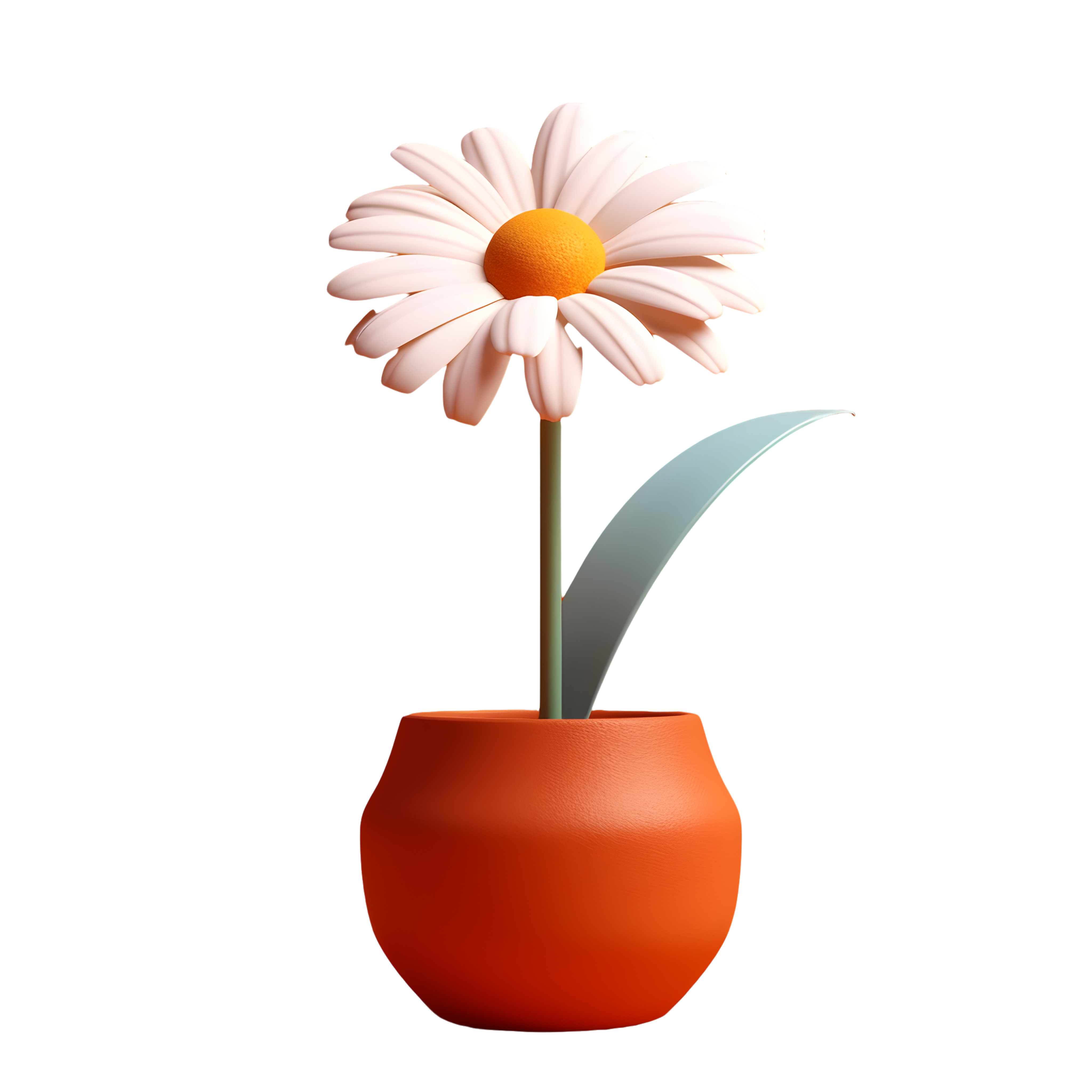 雏菊花盆插画设计素材