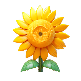 卡通太阳花3D插画