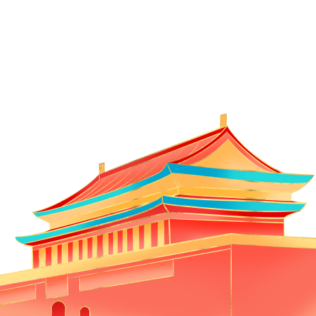 手绘北京天安门插画元素