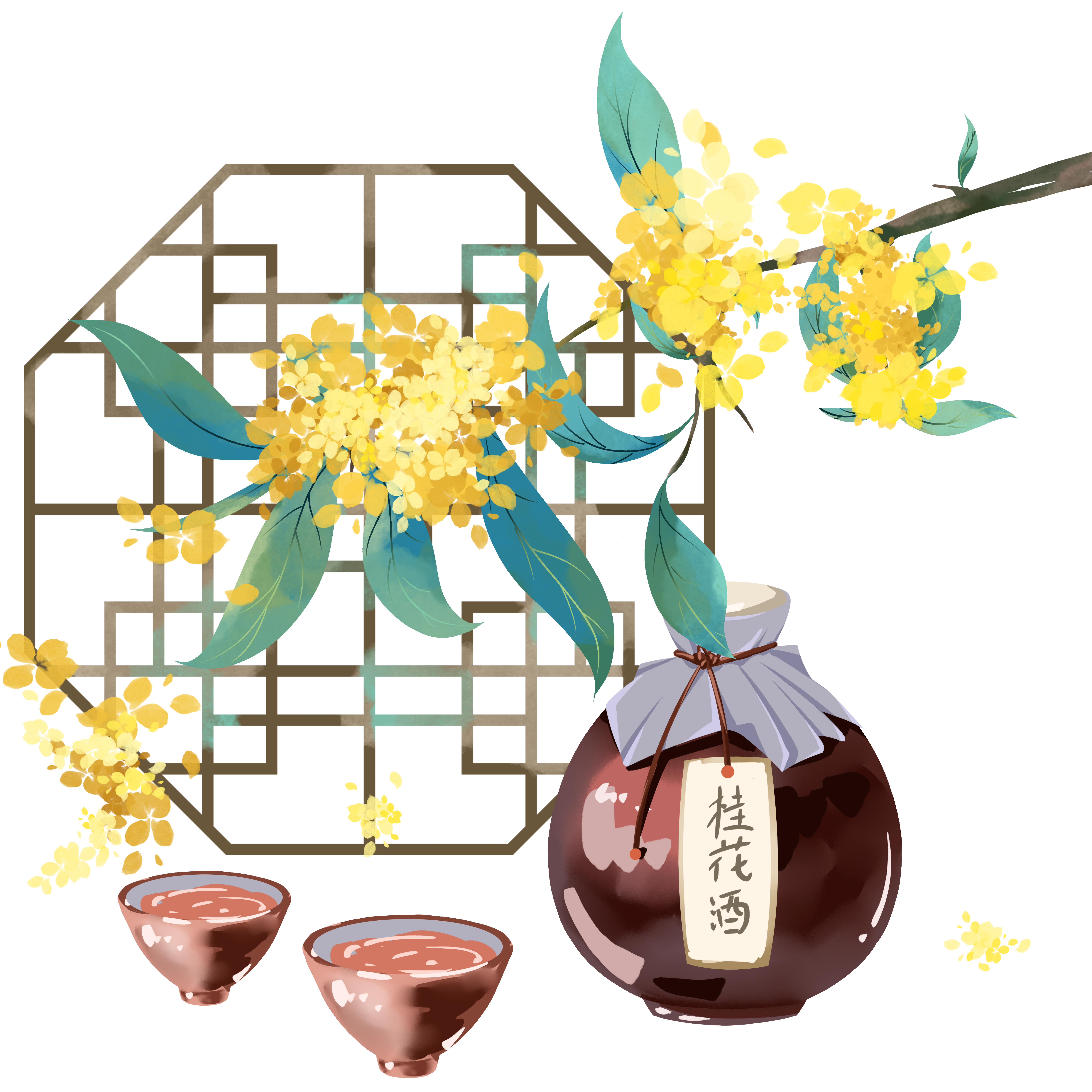 桂花酒素材制作方法