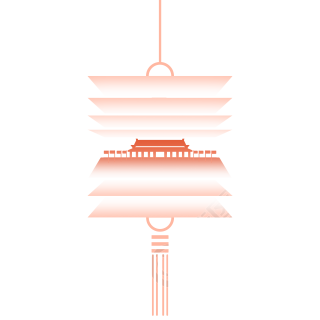 创意天安门红灯笼剪影插画