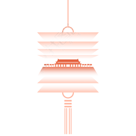 创意天安门红灯笼剪影插画