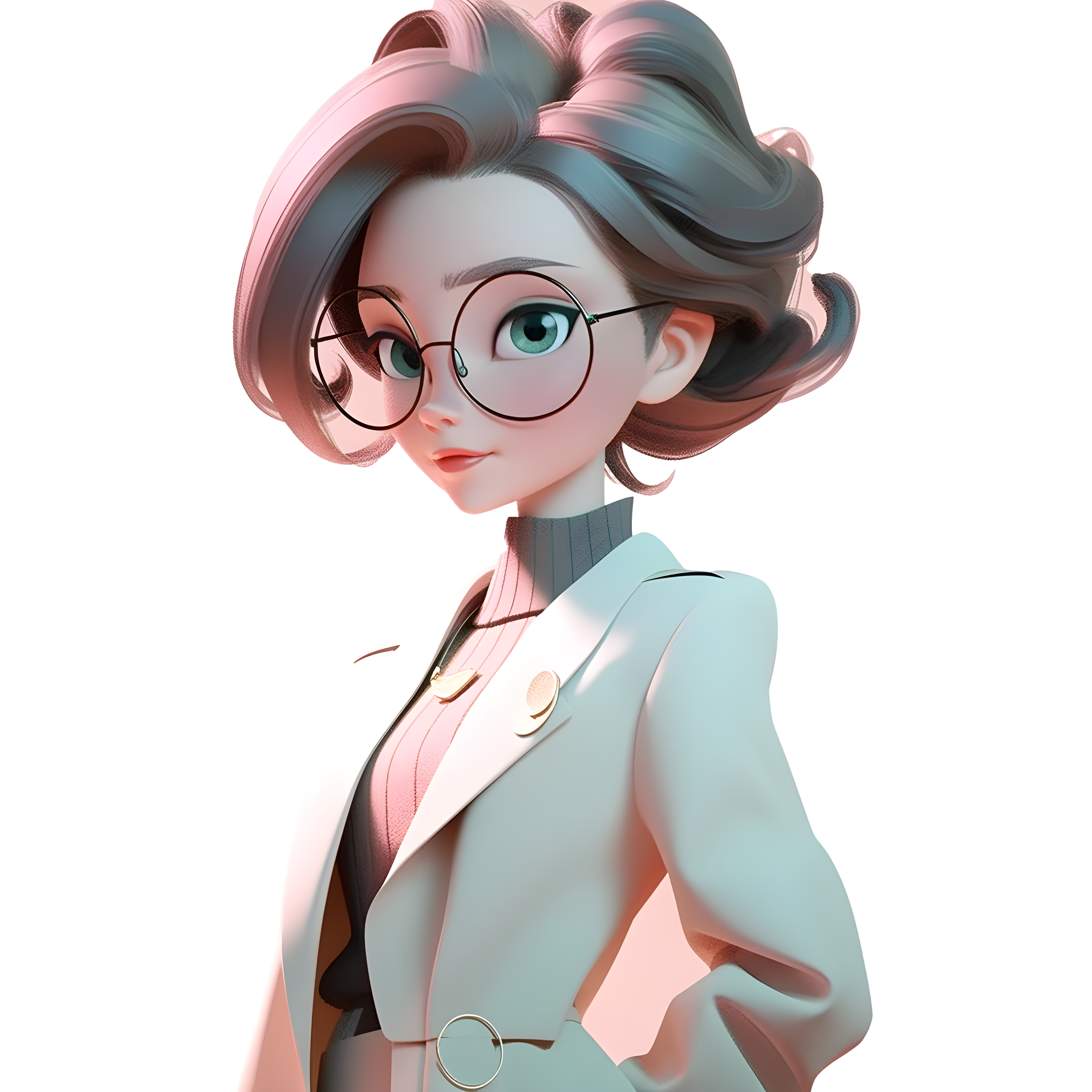 穿西装的女老师3D素材