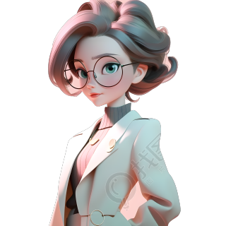 穿西装的女老师3D素材
