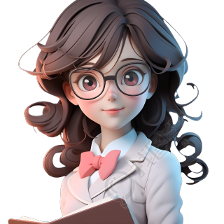 高清透明背景的女教师3D模型元素