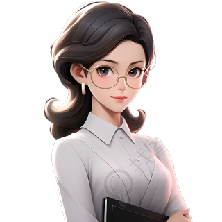 女性老师3D模型商业插画