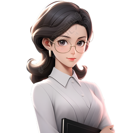 女性老师3D模型商业插画