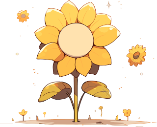 太阳花极简主义插画设计素材