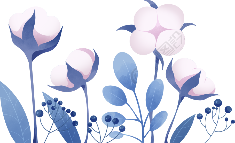 手绘可爱卡通棉花商用插画