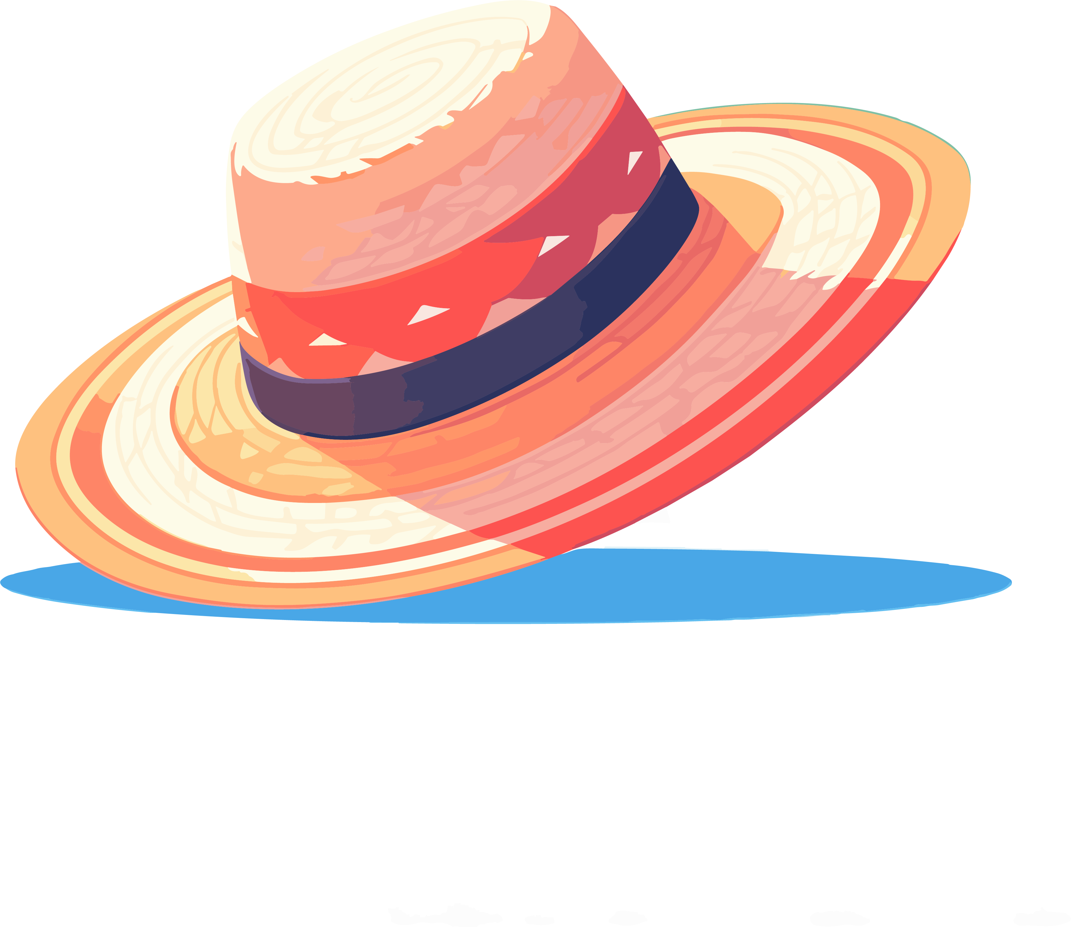 复古太阳帽透明背景PNG插画