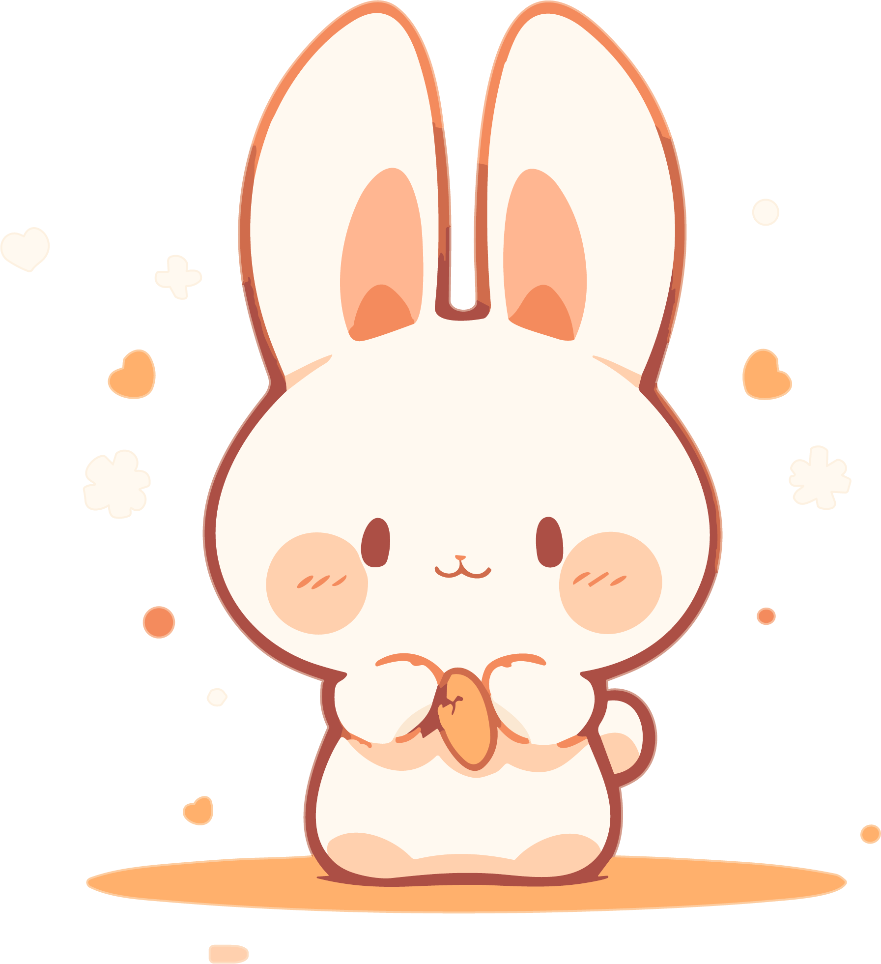 手绘中秋节萌兔插画素材