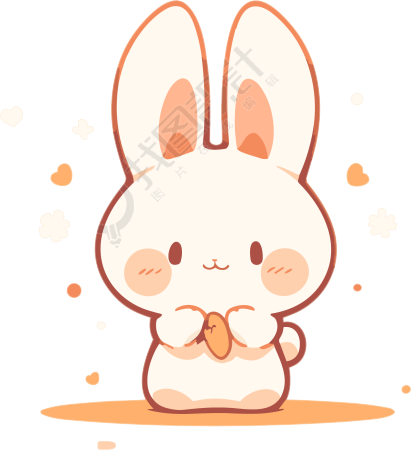 手绘中秋节萌兔插画素材