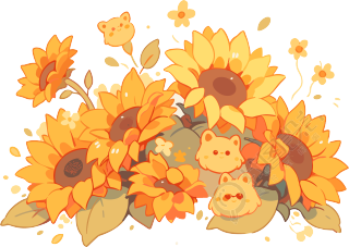 高清图形设计太阳花PNG插画