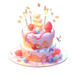 生日蛋糕图形素材创意设计模型插画