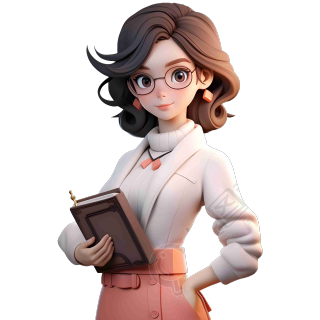 女老师3D模型插画设计素材