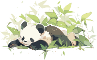 可爱乖巧熊猫插画素材PNG