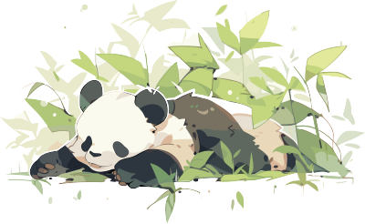 可爱乖巧熊猫插画素材PNG