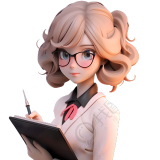 年轻女教师3D商用插画