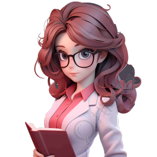 女性教师高清透明背景3D模型插画