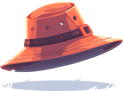 手绘牛仔太阳帽插画素材