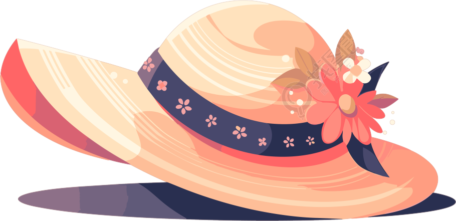 高清插画唯美太阳帽设计元素